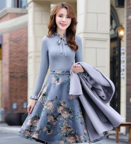 CQ XBLA05  潮流休闲纯色时尚气质套装连衣裙 商品图1