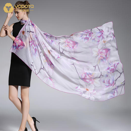 优品堂“诗情画意”桑蚕丝真丝重磅长丝巾 商品图2