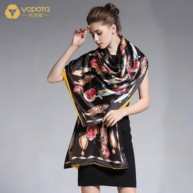 优品堂“恋恋不忘”100%桑蚕丝双层双色披肩围巾两用围巾