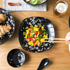 摩登主妇日式黑色樱花陶瓷餐具米饭碗汤碗创意菜盘家用西餐盘盘子1 商品缩略图2