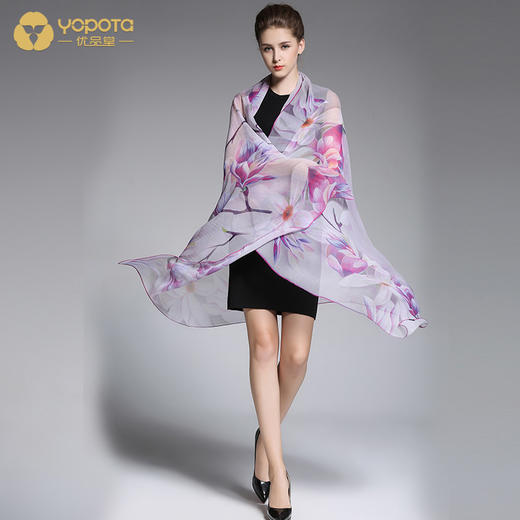 优品堂“诗情画意”桑蚕丝真丝重磅长丝巾 商品图3