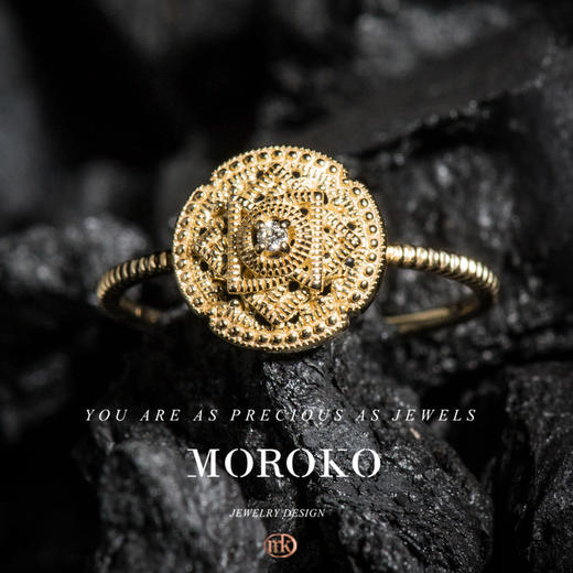 MOROKO×日本手作丨复古太阳印章「戒指」 商品图0