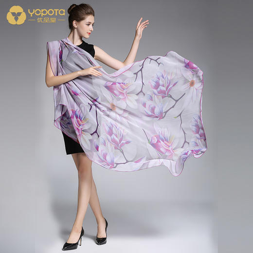 优品堂“诗情画意”桑蚕丝真丝重磅长丝巾 商品图4