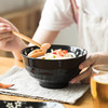摩登主妇日式黑色樱花陶瓷餐具米饭碗汤碗创意菜盘家用西餐盘盘子1 商品缩略图3