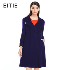 EITIE爱特爱长袖腰带修身双面呢羊毛大衣毛呢外套女5414103