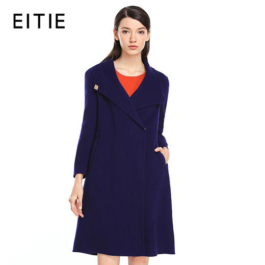 EITIE爱特爱长袖腰带修身双面呢羊毛大衣毛呢外套女5414103 商品图0