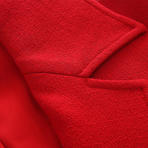 EITIE爱特爱春季新款红色五分袖羊毛女士小西装修身短外套5403108 商品图3