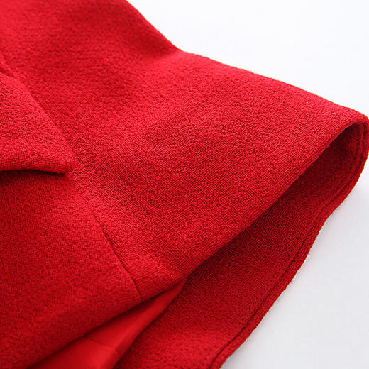 EITIE爱特爱春季新款红色五分袖羊毛女士小西装修身短外套5403108 商品图4