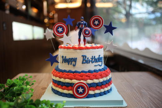 场景主题蛋糕系列双层蛋糕美国队长场景主题蛋糕如图款式新鲜水果动物