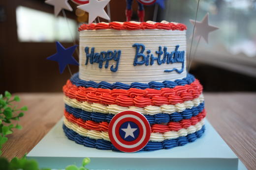 场景主题蛋糕系列双层蛋糕美国队长场景主题蛋糕如图款式新鲜水果动物