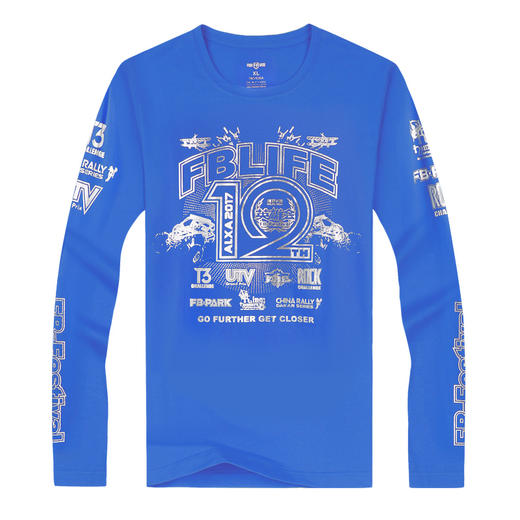 【19.9元1件】越野e族12周年纪念衫自由基地男修身长袖圆领T恤针织t恤秋冬 商品图1