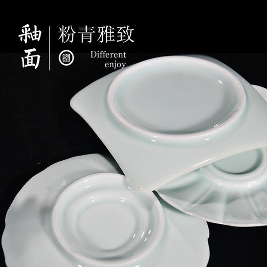 永利汇 粉青瓷杯垫子功夫茶杯托陶瓷器日式创意茶道茶具零配件 商品图4
