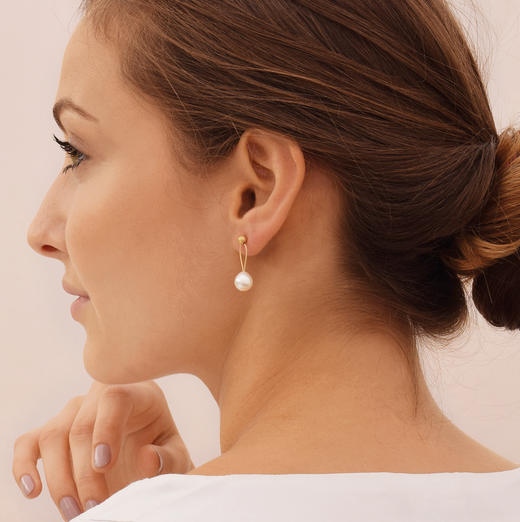 北京仓｜Eva Strepp-Ohrhanger Tau-雨露 珍珠 耳环 金色［德国设计师］ 商品图0