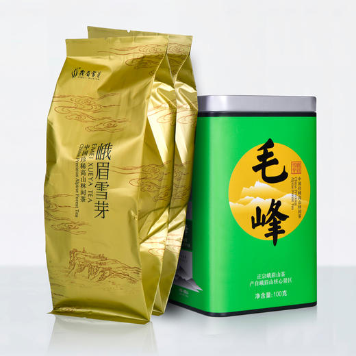 峨眉雪芽 绿茶 毛峰100g  四川特产茶叶罐装自饮 商品图1