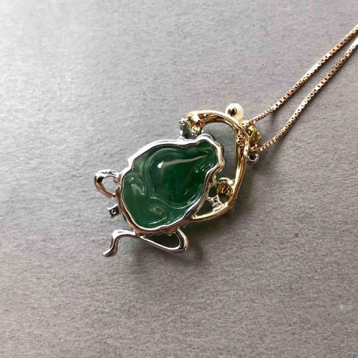 翡翠冰种晴水绿金鱼金玉满堂 商品图4