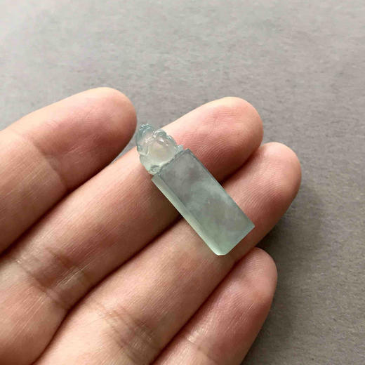 翡翠高冰种蓝水小印章 商品图5