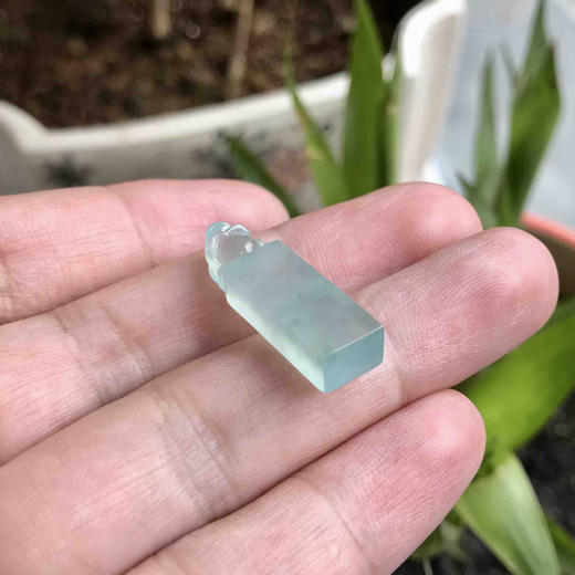 翡翠高冰种蓝水小印章 商品图7