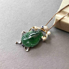 翡翠冰种晴水绿金鱼金玉满堂