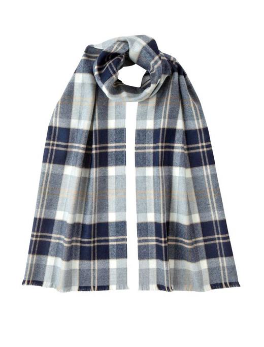 超细美利奴羊毛围巾  银色班诺克本格纹 商品图0