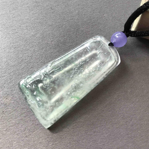 翡翠玻璃种雪花棉梅花鹿牌 商品图0