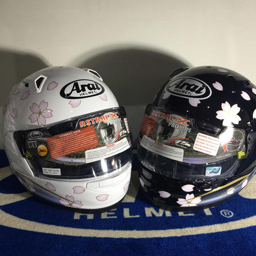正品araiastralx双镜片街道骑行防护头盔樱花黑白领券可立减