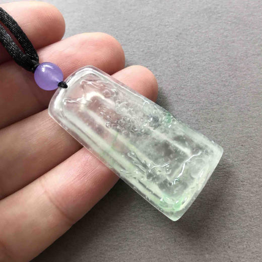 翡翠玻璃种雪花棉梅花鹿牌 商品图6