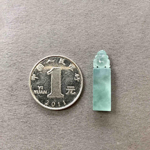 翡翠高冰种蓝水小印章 商品图3