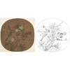 宋画花鸟小品白描底稿-佚名-《梅竹戏雀图》-多种白描尺寸可选-GH28 商品缩略图0