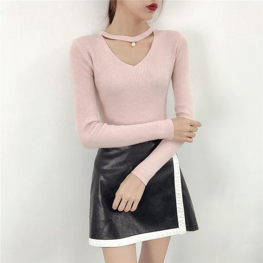 【女士针织衫】秋冬季新款韩版毛衣 女大码时尚针织衫女纯色韩版打底衫女装 商品图2