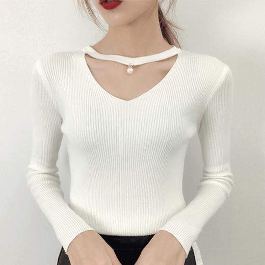 【女士针织衫】秋冬季新款韩版毛衣 女大码时尚针织衫女纯色韩版打底衫女装 商品图4