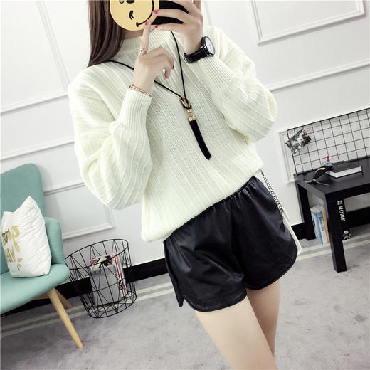 【服饰鞋包】秋冬女装新品毛衣女韩版纯色圆领套头宽松时尚百搭外套针织衫 商品图4