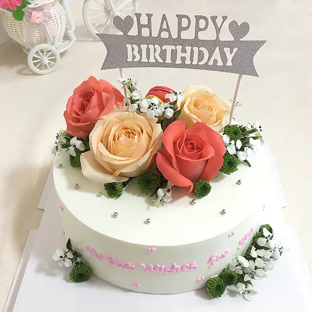 鲜花 奶油 鲜花蛋糕