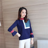【服饰鞋包】女秋冬新品韩版女装喇叭袖半高领拼色打底衫外套女潮 商品缩略图2