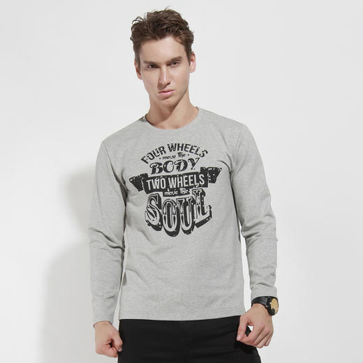 【19.9元1件】秋冬款加厚保暖长袖套头卫衣印花长袖上衣男士学生情侣T恤衫潮牌 商品图2