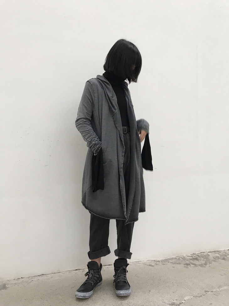 lostandfound卡迪根连帽开衫烟灰20504250cardiganuni