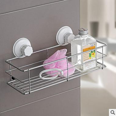 【置物架】*双庆吸盘金属置物架浴室壁挂收纳整理架免打孔收纳架厨卫置物篮 商品图3