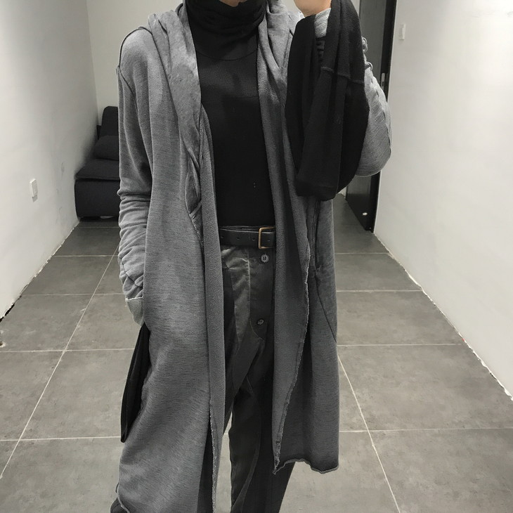 lostandfound卡迪根连帽开衫烟灰20504250cardiganuni