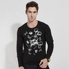 【19.9元1件】自由基地男柔软圆领长袖T恤青少年t恤棉嘻哈男骷髅印花打底衫 商品缩略图4