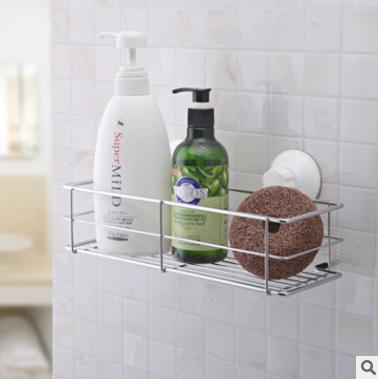 【置物架】*双庆吸盘金属置物架浴室壁挂收纳整理架免打孔收纳架厨卫置物篮 商品图2