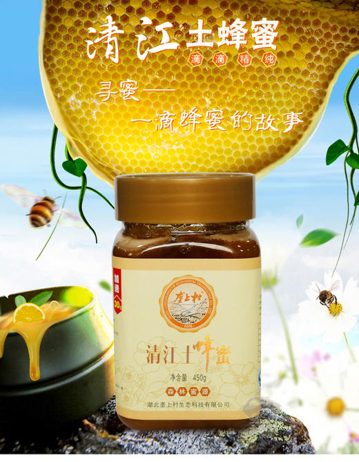 【五峰馆】龚上村清江土蜂蜜纯正天然 农家自产0添加蜂蜜450g/瓶 商品图0