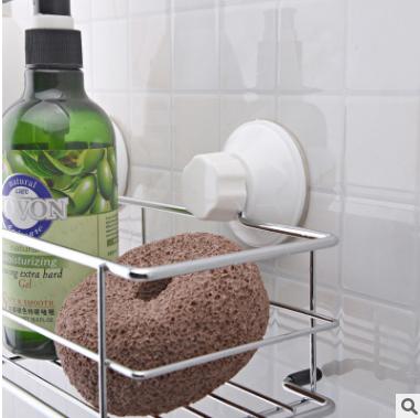 【置物架】*双庆吸盘金属置物架浴室壁挂收纳整理架免打孔收纳架厨卫置物篮 商品图4