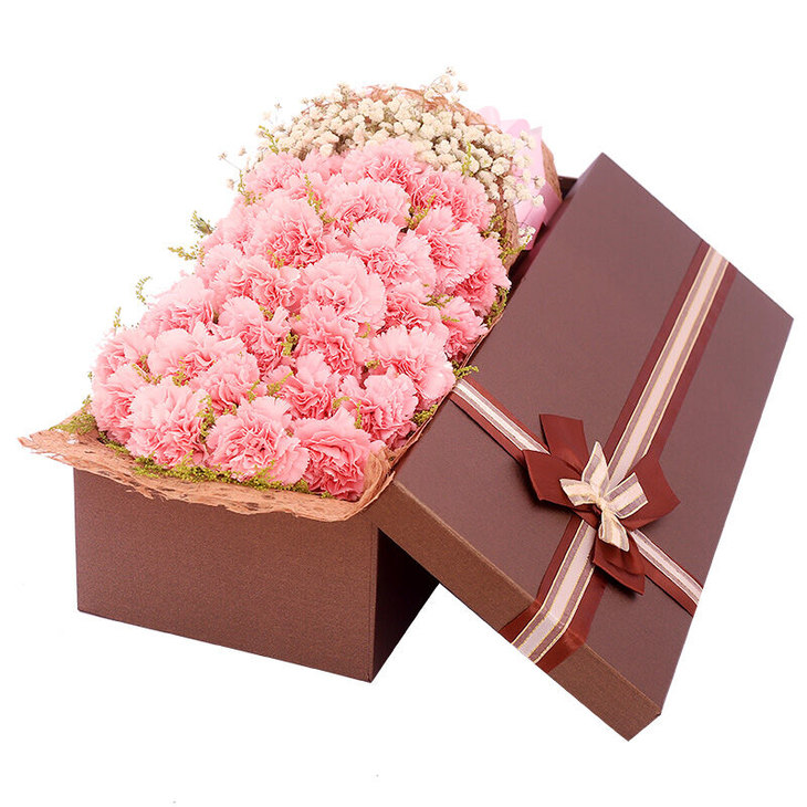 心怀感恩材料33朵粉色精品康乃馨礼盒