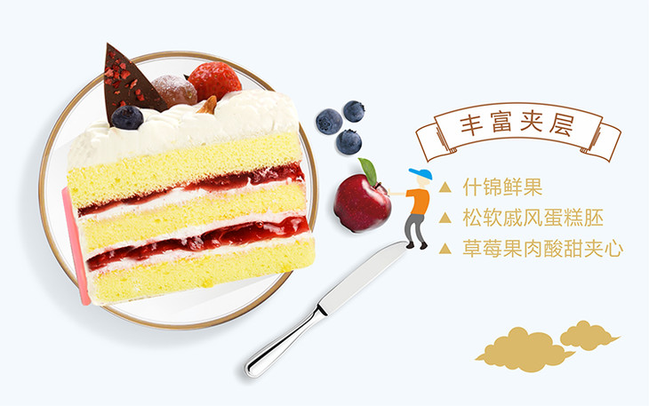 花漾甜心生日蛋糕系列香醇奶油清甜水果