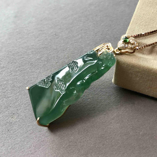 冰种湖水绿步步高升，府上有龙18k黄金钻石镶嵌 商品图1