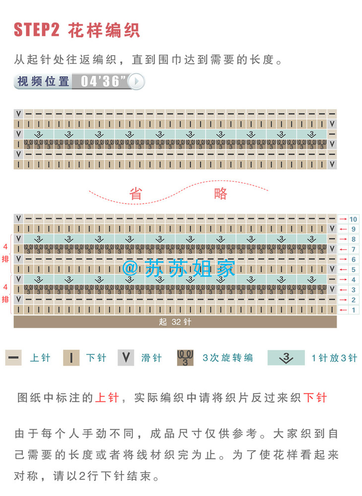 鱼尾花围巾织法图片