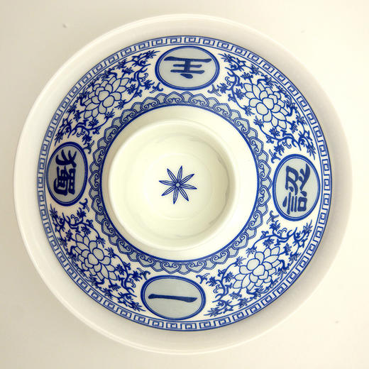 青花优质骨瓷盖碗，四只套装 ，新月穆斯林瓷器 商品图4