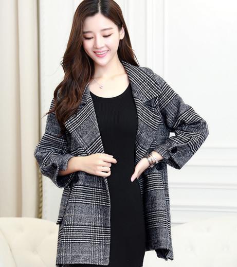 CQ WQ8981  冬季新品翻领长袖千鸟格百搭 商品图2