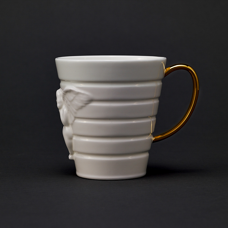 稀奇艺术古根汉姆博物馆合作款天使浮雕水杯茶杯早餐杯礼物包装