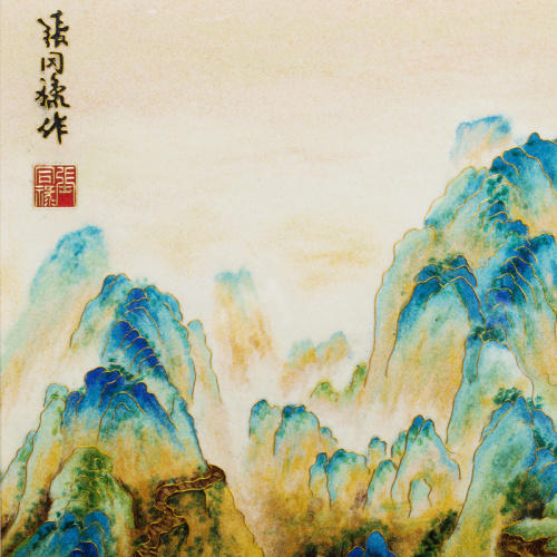 张同禄千里江山图珐琅画货号121796