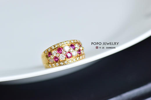 【周年特价场】18K黄金红宝石钻石戒指 商品图1